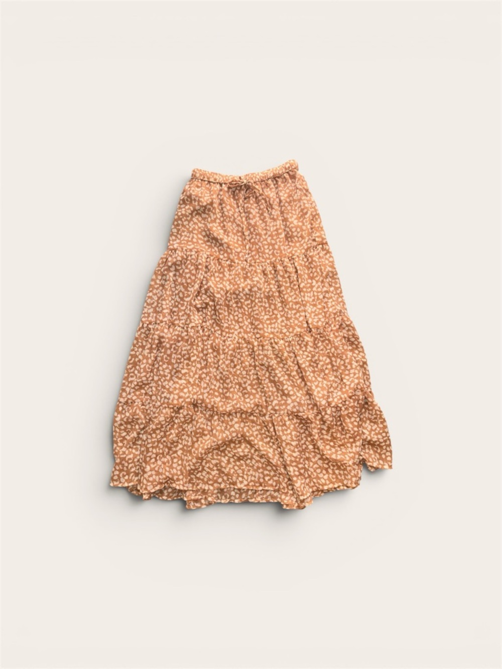 Aerie Women's Tiered Midi Skirt in Orange Cheetah Print, Size XS